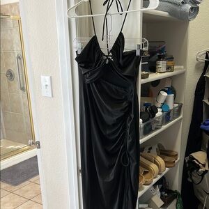 Elegant Black Halter Dress
